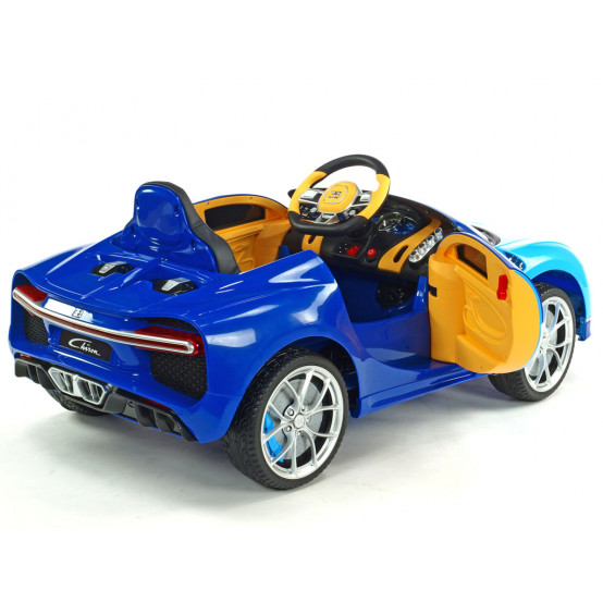 Bugatti Chiron s 2.4G DO, realistickým osvětlením, čalouněnou sedačkou, MP3/SD/USB, MODRÉ LAKOVANÉ